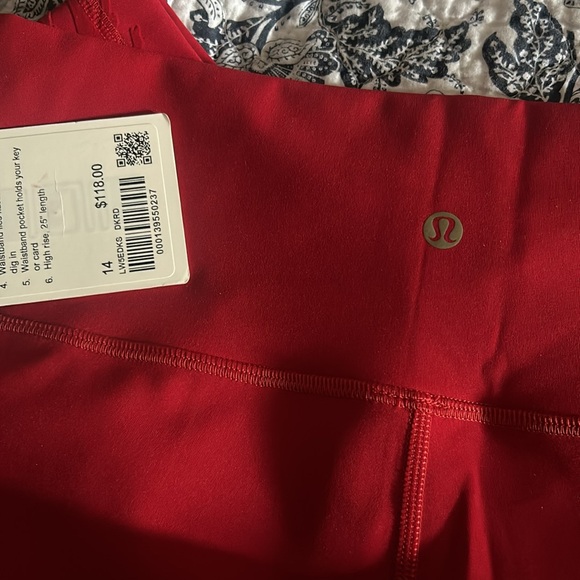Lululemon Lunar New Year Wunder Under High-Rise Tight 25" Size 14 NWT RED - Picture 8 of 8